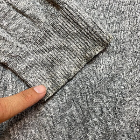Banana Republic Sweater Mens L Gray Long Sleeve Heather Cotton Cashmere Blend - Picture 6 of 13
